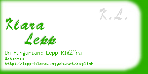 klara lepp business card